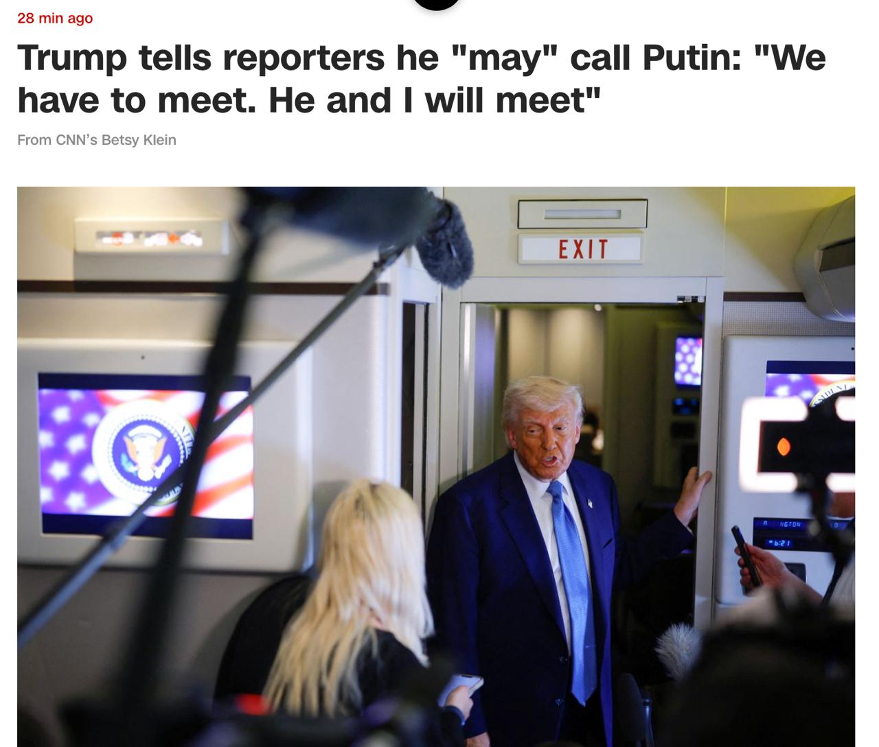 TRUMP DICE CHE POTREBBE CHIAMARE PUTIN TRUMP DICE CHE POTREBBE CHIAMARE PUTIN