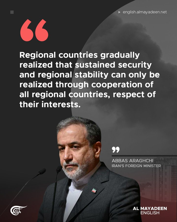ARAGHCHI: “LA GUERRA HA INSEGNATO AI NOSTRI VICINI CHE LA SICUREZZA REGIONALE NON SI PUÒ COSTRUIRE SENZA L’IRAN”