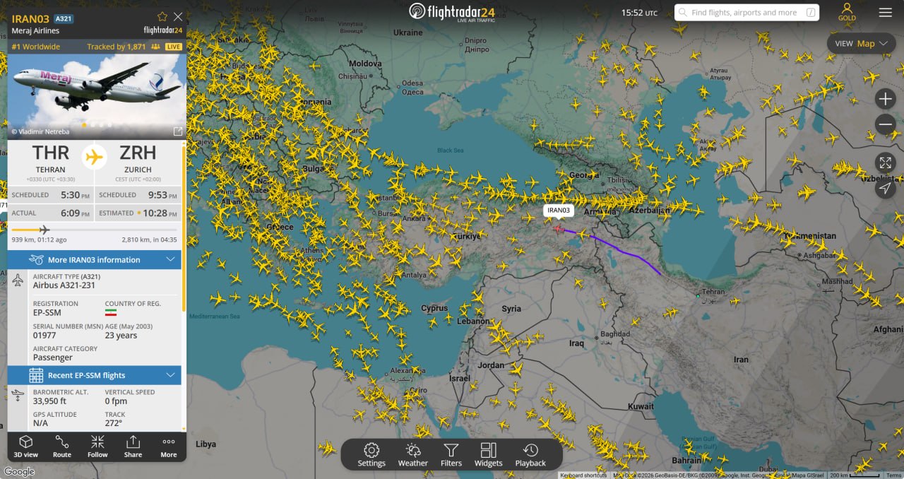 DELEGAZIONE IRANIANA IN VOLO PER ZURIGO