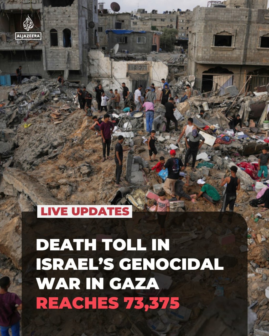 GAZA. IL BILANCIO DELLE VITTIME DI ISRAELE TOCCA QUOTA 73.375