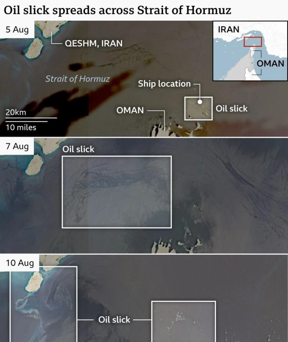 UN DISASTRO AMBIENTALE ORRIBILE NELLO STRETTO DI HORMUZ