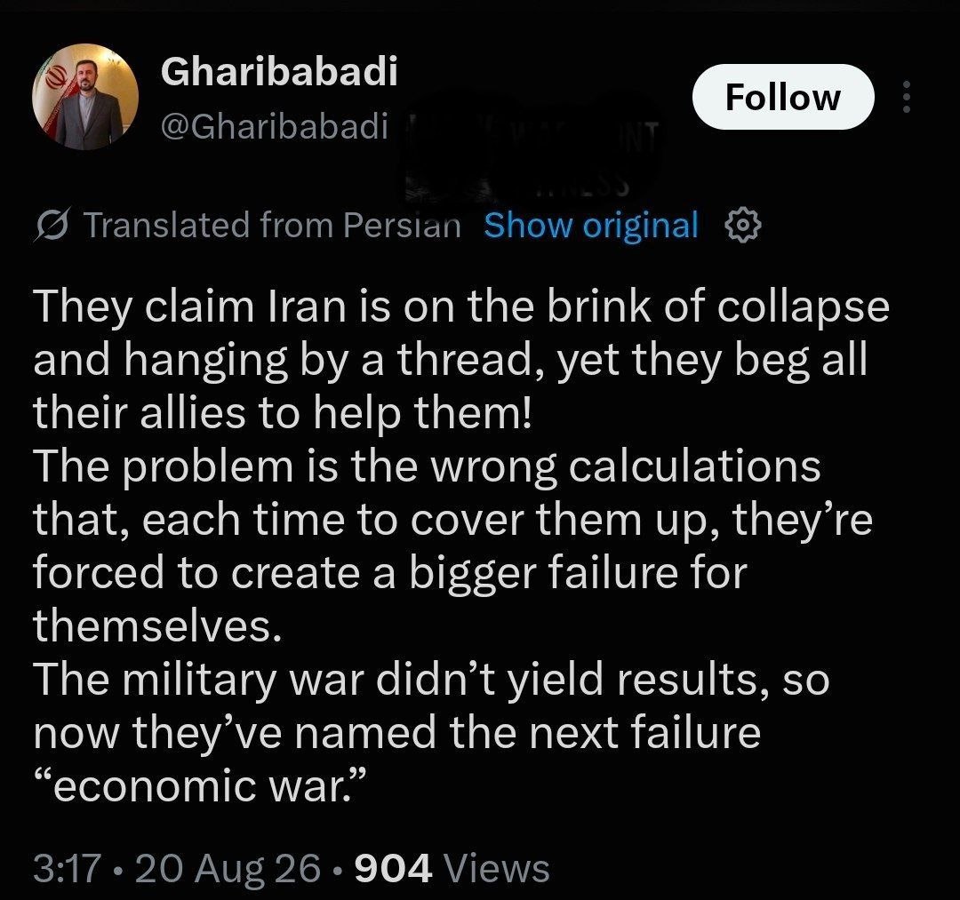 IL VICE MINISTRO IRANIANO IRRIDE LA GUERRA ECONOMICA ANNUNCIATA DA TRUMP IL VICE MINISTRO IRANIANO IRRIDE LA GUERRA ECONOMICA ANNUNCIATA DA TRUMP