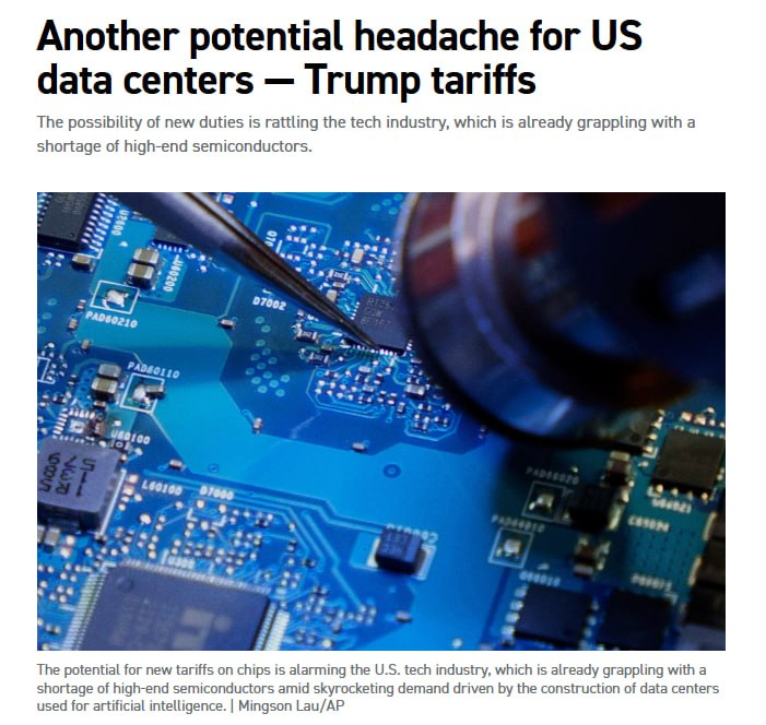 TRUMP VUOLE INTRODURRE NUOVE TARIFFE SUI CHIP USA TRUMP VUOLE INTRODURRE NUOVE TARIFFE SUI CHIP USA