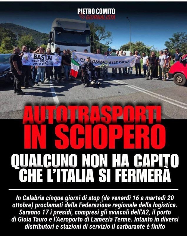 IN CALABRIA PROTESTA DI CINQUE GIORNI CONTRO IL CARO CARBURANTE IN CALABRIA PROTESTA DI CINQUE GIORNI CONTRO IL CARO CARBURANTE