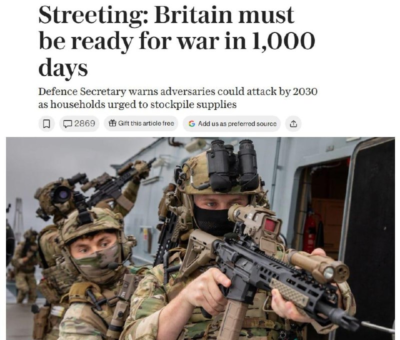 IL REGNO UNITO HA 1.000 GIORNI PER PREPARARSI A UNA POSSIBILE GUERRA